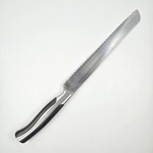 Oneida Vanguard Collection Serrated Bread Knife Stainless Steel Black Handle 8in